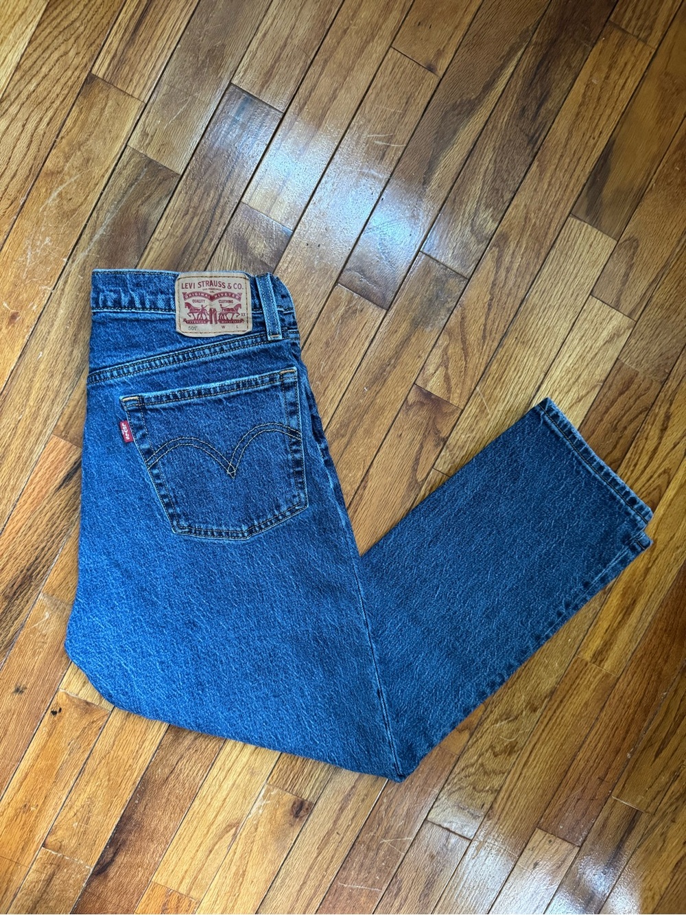 Levi's Women’s 501 Classic Blue Denim Ankle Jeans